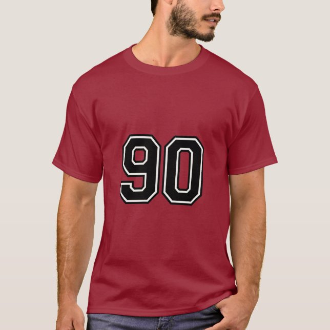 Number 90 Varsity Sports Jersey | 90th Birthday T Shirt (Framsida)