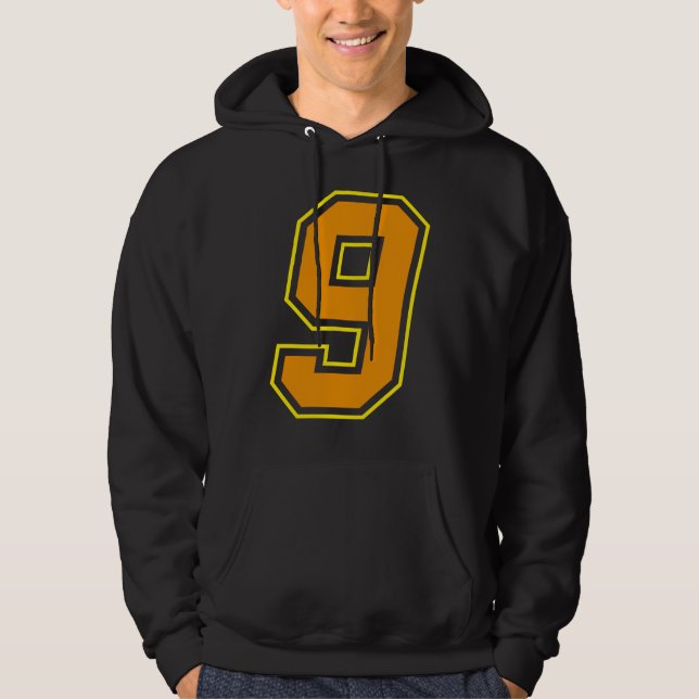 Number 9 In Orange Hoodie (Framsida)
