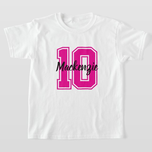 Number And Name Personalized  T Shirt (Laydown)