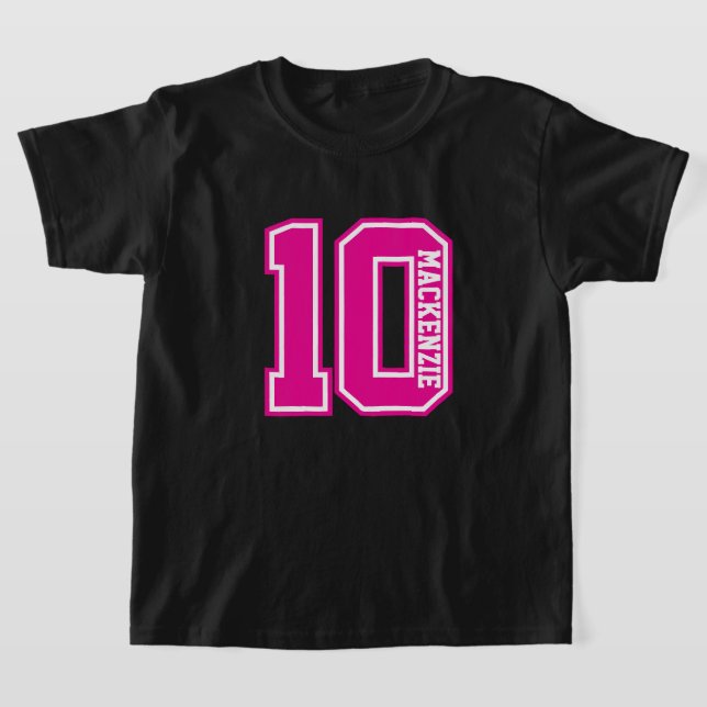 Number And Name Personalized Varsity  T Shirt (Laydown)