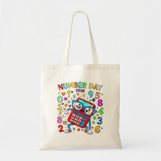 Number Day 2026 Calculator Math Tote Bag Tygkasse