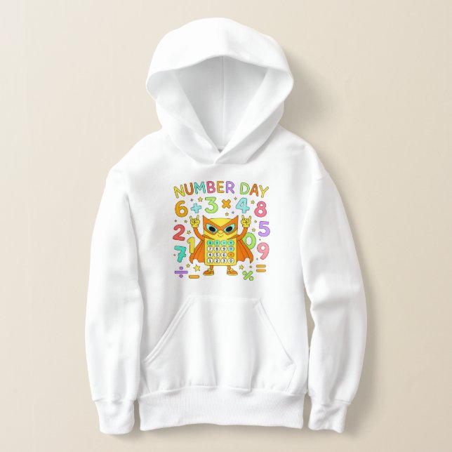 Number Day 2026 Cute Maths Hoodie for Kids T Shirt (Laydown)