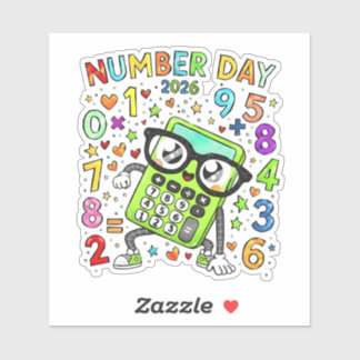 Number Day 2026 Cute Maths Sticker for Kids Klistermärken