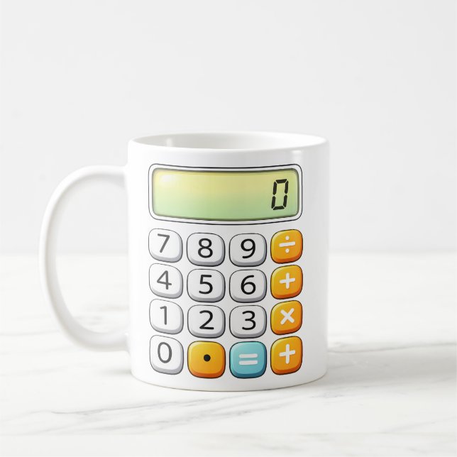 Number Day Classic Calculator Math Design Kaffemugg (Vänster)