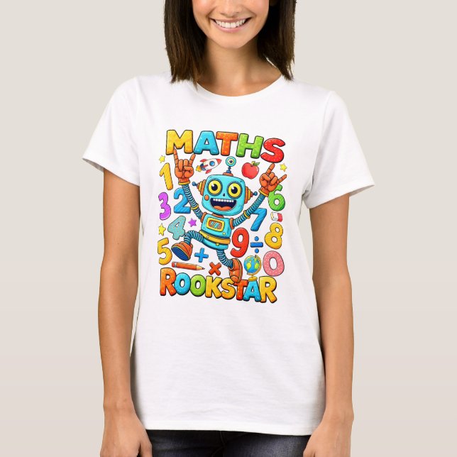 Number Day Colorful Math Numbers T Shirt (Framsida)
