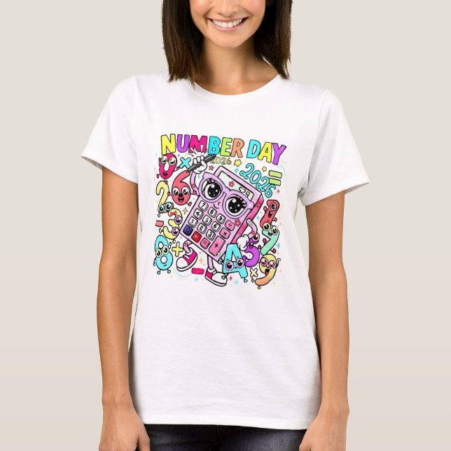 Number Day Colourful Maths T Shirt for Teachers (Framsida)