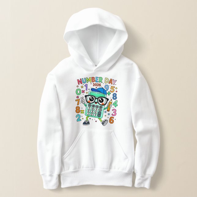 Number Day Cute Calculator Math Hoodie T Shirt (Laydown)