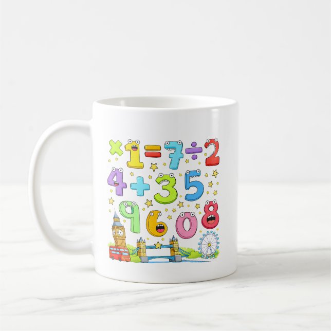 Number Day Math Equations Design for Kids Kaffemugg (Vänster)