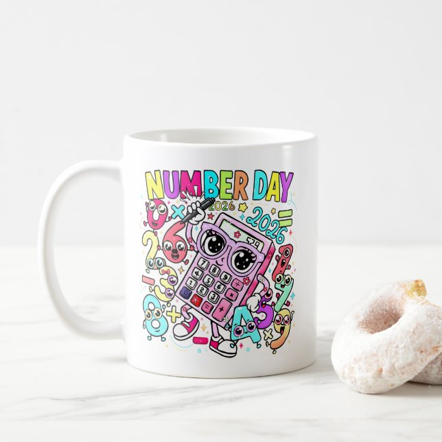 Number Day Maths Mug | Cute Calculator Design Kaffemugg (Med munk)