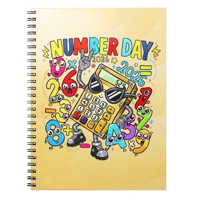 Number Day Maths Notebook | Fun Calculator Numbers Anteckningsbok (Framsidan)