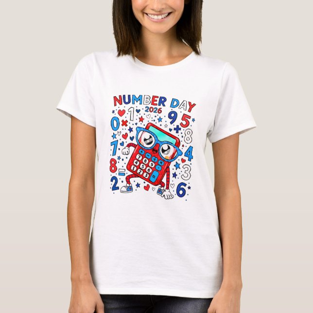 Number Day Maths T Shirt for Teachers and Schools (Framsida)