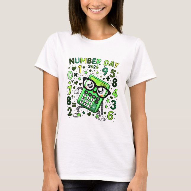 Number Day Maths T Shirt for Teachers and Schools (Framsida)
