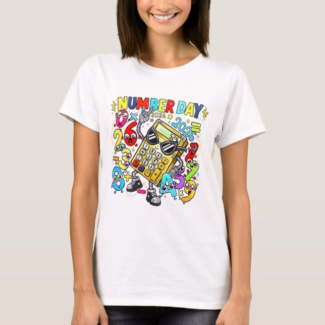 Number Day Maths Tools T Shirt for Teachers (Framsida)