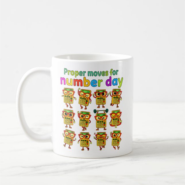 Number Day Proper Moves Funny Maths Mug Kaffemugg (Vänster)