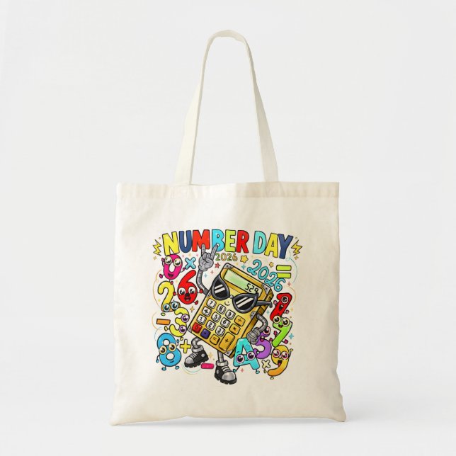 Number Day Tote Bag | Fun Maths Learning Tygkasse (Framsidan)