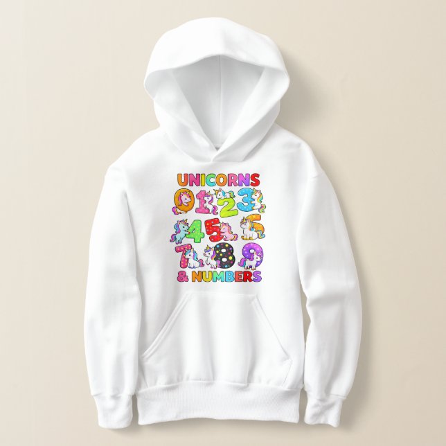 Number Day Unicorn Numbers Math Hoodie T Shirt (Laydown)