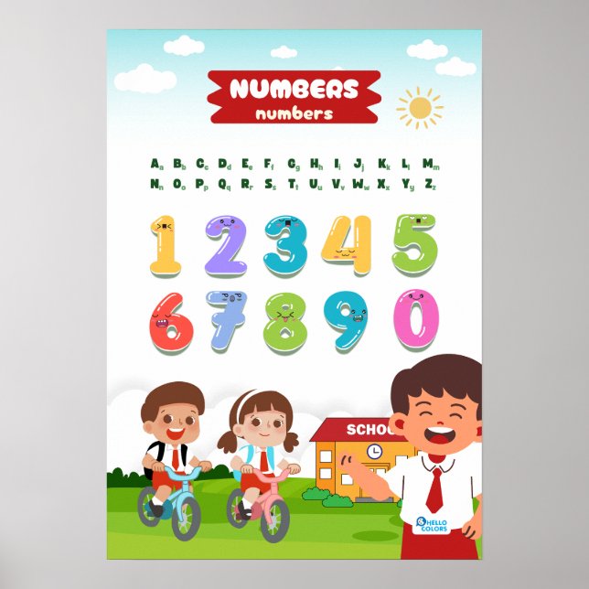 Number Featuring Happy Kids Poster (Framsidan)