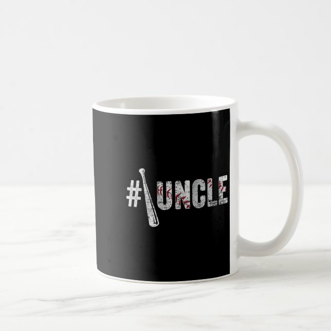 Number One Baseball Uncle Fathers Day Funny Baseba Kaffemugg (Höger)
