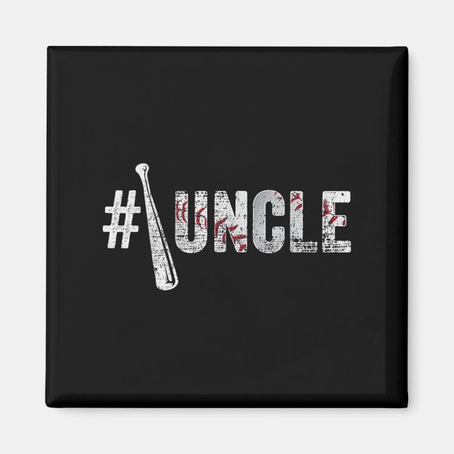 Number One Baseball Uncle Fathers Day Funny Baseba Magnet (Framsidan)