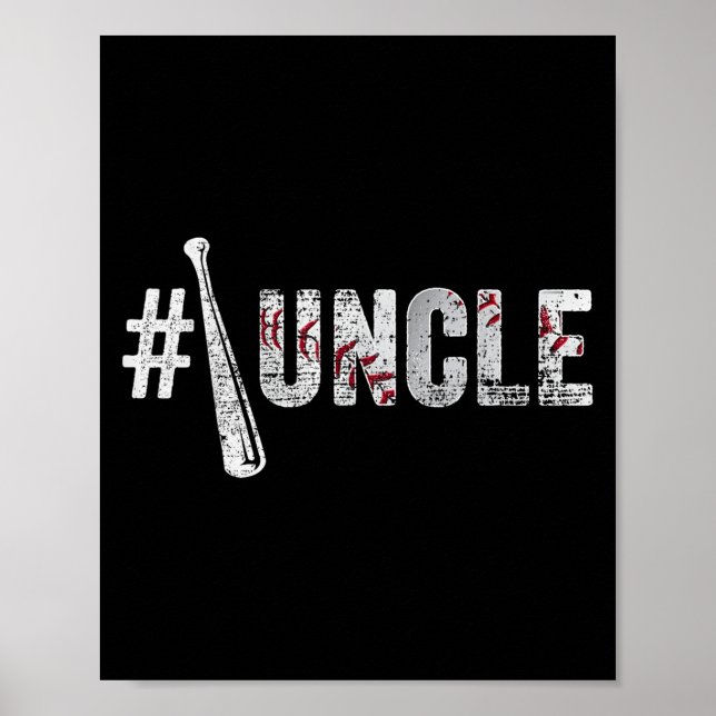 Number One Baseball Uncle Fathers Day Funny Baseba Poster (Framsidan)