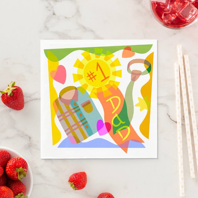 Number One Dad Napkins Pappersservett (Skapare uppladdad)