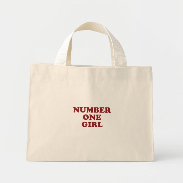 Number One Girl-handväskan Mini Tygkasse (Framsidan)