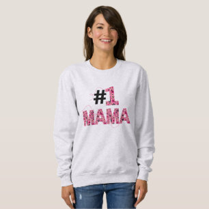 Number One Mama Typografi Blommande Bin T Shirt