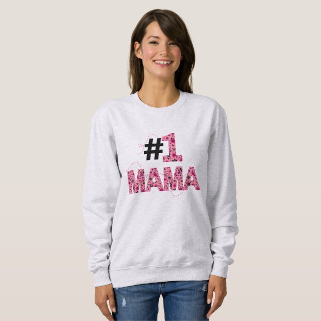 Number One Mama Typografi Blommande Bin  T Shirt (Hel framsida)