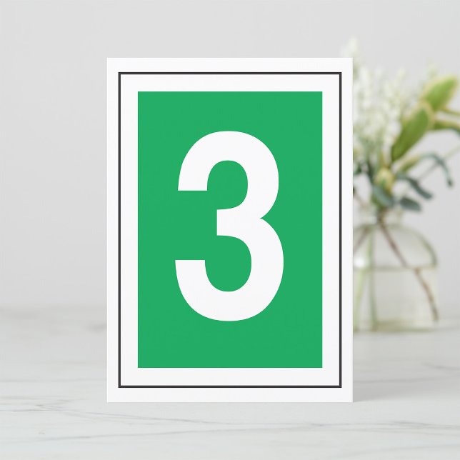 Number Three White And Green Invitation Inbjudningar (Skapare uppladdad)