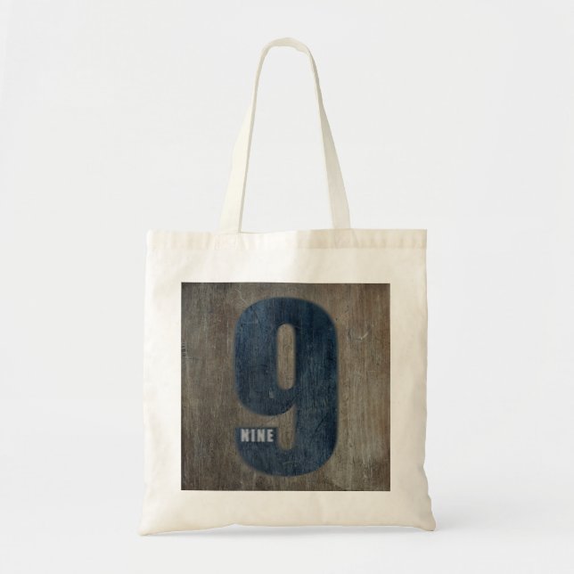 number tote bag-9 tygkasse (Framsidan)