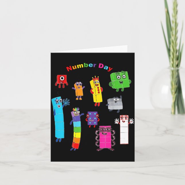 Numberblock nummardags roliga glada nummer  kort (Framsida)