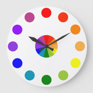 Numberless RYB-färg rullar Clock-4 Stor Klocka