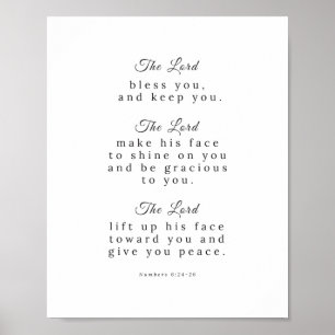 Numbers6: 24-26 scriptureaffisch, bibelversetryck poster