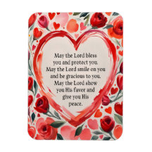 Numbers 6:24-26 Hjärtan och blommor Flexibel magne