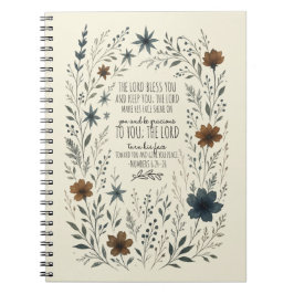Numbers 6:24–26 Priestly Blessing Vintage Floral Anteckningsbok