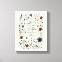 Numbers 6:24–26 Priestly Blessing Vintage Floral Canvastryck