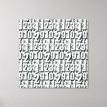 Numbers Black White