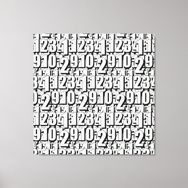 Numbers Black White Canvastryck (Framsida)