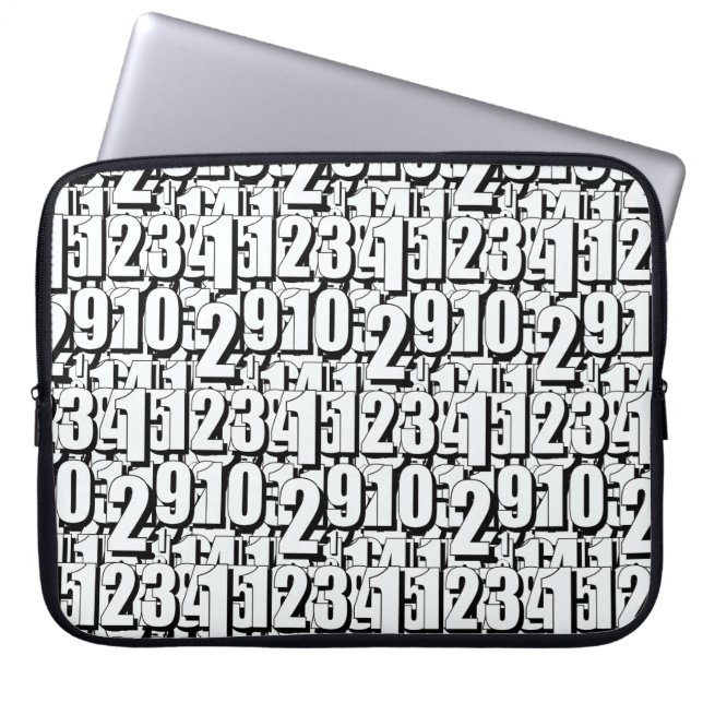 Numbers Black White Laptop Fodral (Framsidan)