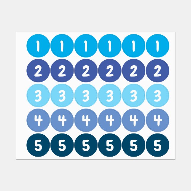 Numbers Blue Stickers (Ark)