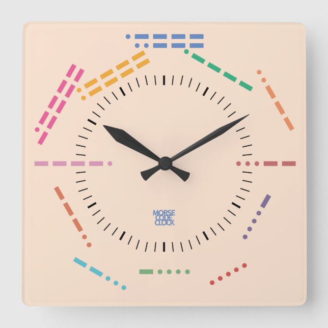 NUMBERS CODE MORSE CLOCK BY MASANSER PIXELAT FYRKANTIG KLOCKA (Framsida)