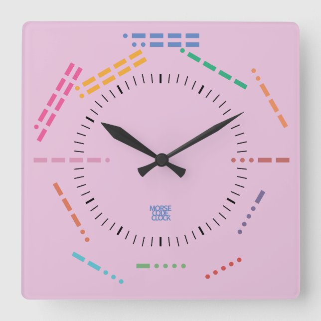 NUMBERS CODE MORSE CLOCK BY MASANSER PIXELAT FYRKANTIG KLOCKA (Framsida)
