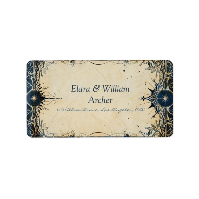 Numenorean Royal Bröllop Adressetikett (Framsidan)