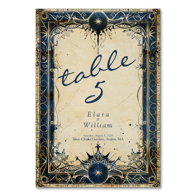Numenorean Royal Bröllop Bordsnummer (Framsidan)