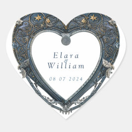 Numenorean Royal Bröllop Hjärtformat Klistermärke