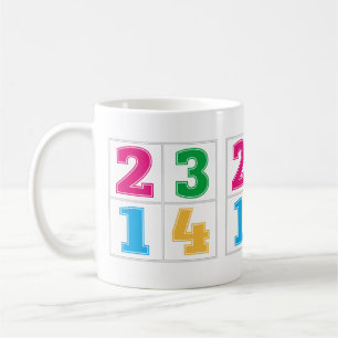 Numerisk serie 1234 kaffemugg