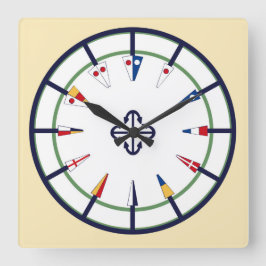 Numerisk väggspärr för nautisk Flagga Fyrkantig Klocka