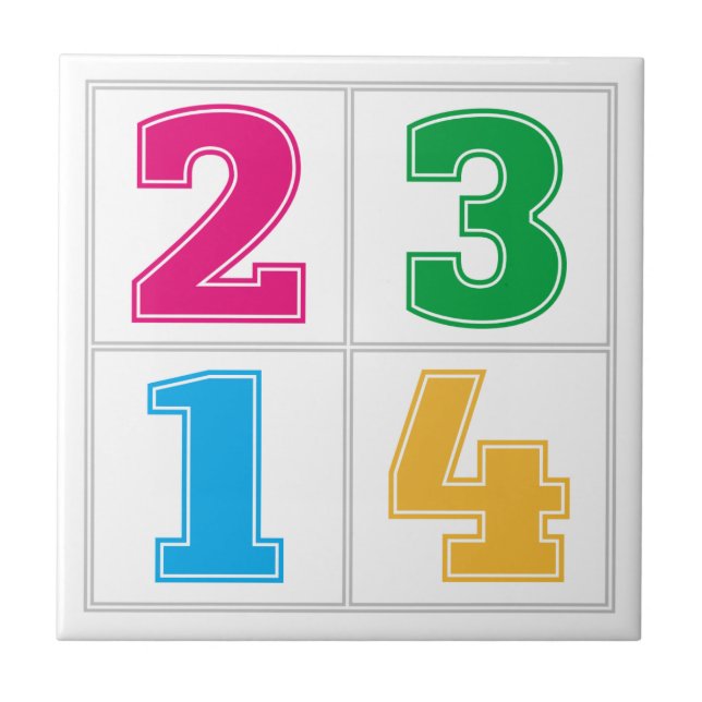 Numeriska serie 1234 kakelplatta (Framsidan)