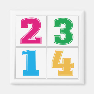 Numeriska serie 1234 magnet