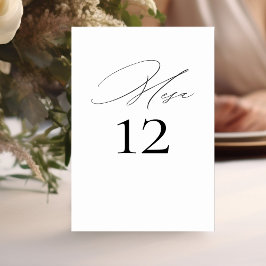 Numero de Mesa Boda Elegante Caligrafía Bordsnummer